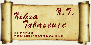 Nikša Tabašević vizit kartica